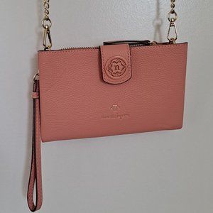 NEW Nanette Lepore Coral Pebble Grain Crossbody Handbag or Wristlet